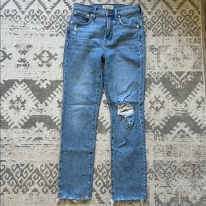 Madewell the perfect vintage jeans Coney wash destroyed size 24 NWOT